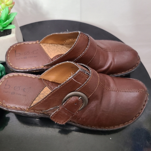 Born Brown Leather Clogs - Picture 9 of 10